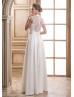 High Neck Lace Satin Wedding Dress Popular Bridal Dress